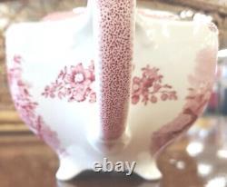 Johnson Bros Old Britains Castles Pink Sq. Footed Teapot Donningham Farnham 1792