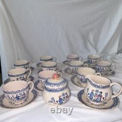 Johnson Bros Old Granite Hearts & Flowers Ironstone 25 piece Dinner Set England