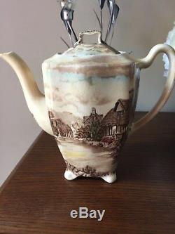 Johnson Bros. Olde English Countryside Brown Teapot Rare