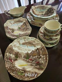 Johnson Bros Olde English Countryside Ceramic Dinner Set Plates Cups Bowls