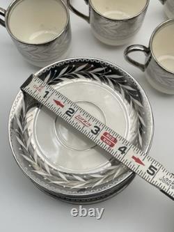 Johnson Bros Pareek Rockwell Silver Luster Set 12 Dinner 8 Salad 12 Demitasse