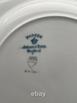 Johnson Bros Pareek Rockwell Silver Luster Set 12 Dinner 8 Salad 12 Demitasse