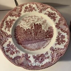 Johnson Bros Pink Old Britain Castles 10' Dinner Plates & bowls Blarney Castle