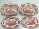 Johnson Bros Pink Old Britain Castles 4 Pieces Oval Bowls /relish Underplate