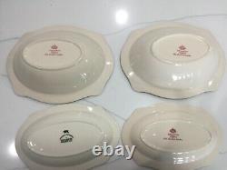 Johnson Bros Pink Old Britain Castles 4 Pieces Oval Bowls /Relish Underplate