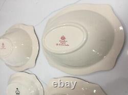 Johnson Bros Pink Old Britain Castles 4 Pieces Oval Bowls /Relish Underplate