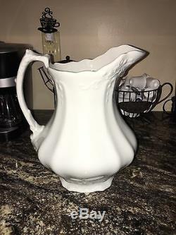 Johnson Bros Rare White Ironstone Antique Pitcher 3