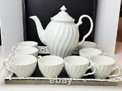 Johnson Bros. Regency Coffee Pot / 10 Piece Set Suffolk Snow White Ironstone