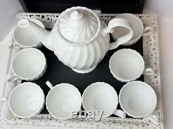 Johnson Bros. Regency Coffee Pot / 10 Piece Set Suffolk Snow White Ironstone