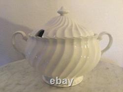 Johnson Bros Regency White Ironstone Swirled Tureen&Lid. England. Disc