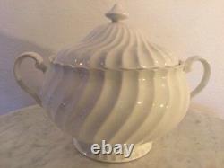 Johnson Bros Regency White Ironstone Swirled Tureen&Lid. England. Disc