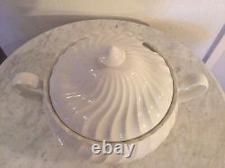 Johnson Bros Regency White Ironstone Swirled Tureen&Lid. England. Disc