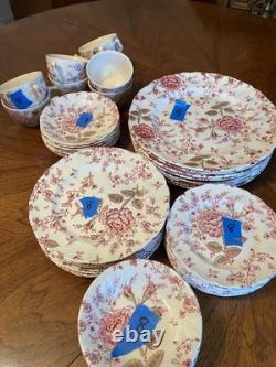 Johnson Bros Rose Chintz English China Dinner Set 8 Place + Serving Pieces