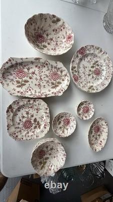 Johnson Bros Rose Chintz Floral Dinner Set Plate & Bowl Ceramic England set 23