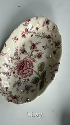 Johnson Bros Rose Chintz Floral Dinner Set Plate & Bowl Ceramic England set 23