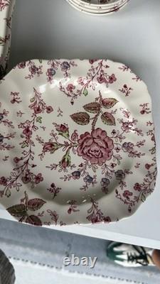 Johnson Bros Rose Chintz Floral Dinner Set Plate & Bowl Ceramic England set 23