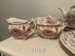 Johnson Bros Rose Chintz Ironstone Dinner Set Teapot Plate Cup Saucer Bowl