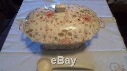 Johnson Bros Rose Chintz Large Rectangular Soup Tureen & LID Mint Condition