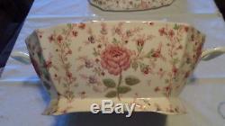 Johnson Bros Rose Chintz Large Rectangular Soup Tureen & LID Mint Condition