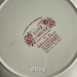 Johnson Bros Rose Chintz Pre-War Mark Unused Dinner Plates Lot of 8