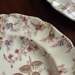 Johnson Bros Rose Chintz Pre-War Mark Unused Dinner Plates Lot of 8