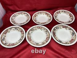 Johnson Bros Set of 6 Coupe Cereal Bowls Devonshire Brown Multicolor 1913+