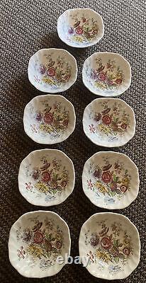 Johnson Bros. Sheraton 7 Square Cereal Bowl Made England Vintage Set Of 9