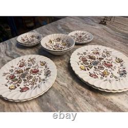 Johnson Bros Staffordshire Bouquet Ironstone Floral Dinnerware Set England 10 pc