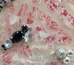 Johnson Bros Strawberry Fair Oval Tray Mosaic Handmade Cross Beige Red Black