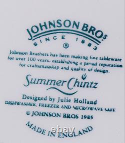 Johnson Bros Summer Chintz Dinnerware Set Dinner/Bread Plate Saucer & Teacup