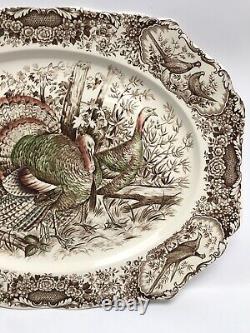 Johnson Bros Thanksgiving 20 Platter Wild Turkeys Native American Windsor Ware