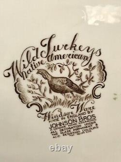 Johnson Bros Thanksgiving 20 Platter Wild Turkeys Native American Windsor Ware