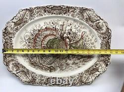 Johnson Bros Thanksgiving 20 Platter Wild Turkeys Native American Windsor Ware