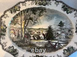 Johnson Bros'The Friendly Village' 20 Oval Serving Platter Excellent