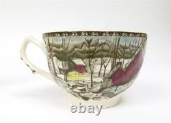Johnson Bros'The Friendly Village' Set of 11 Teacups & Saucers Ice House Scene