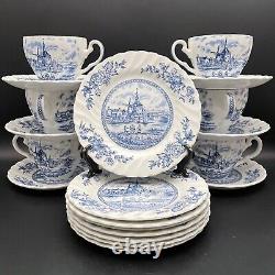 Johnson Bros Tulip Time Tea & Crumpet Snack Set for 6 Made in England 20 Pieces