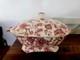 Johnson Bros. Tureen Soup Chippendale Pink Red Lidded 17