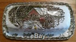 Johnson Bros VINTAGE Friendly Village Covered Bridge Butter Dish OLD MARK NM