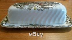 Johnson Bros VINTAGE Friendly Village Covered Bridge Butter Dish OLD MARK NM