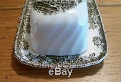 Johnson Bros VINTAGE Friendly Village Covered Bridge Butter Dish OLD MARK NM