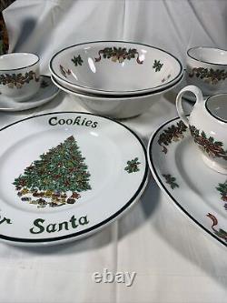 Johnson Bros Victorian Christmas Tea Set 19 Pieces Made in England. MINT