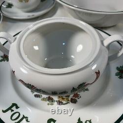 Johnson Bros Victorian Christmas Tea Set 19 Pieces Made in England. MINT