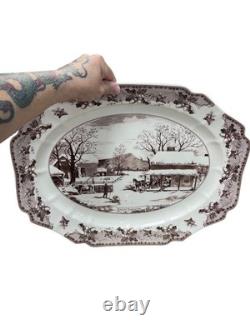 Johnson Bros. Vintage Historic America Thanksgiving Ceramic Tray SKU 9589