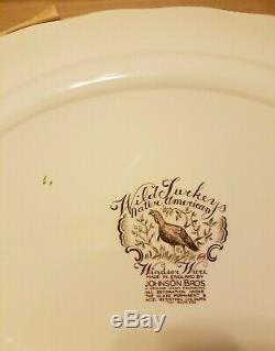 Johnson Bros Wild Turkey's Native American Windsor Ware 20 Platter Stunning