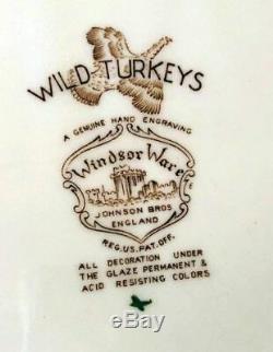 Johnson Bros. Wild Turkeys 20 Serving Platter Windsor Ware England