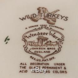 Johnson Bros Wild Turkeys Large Turkey Platter, Windsor Ware, England