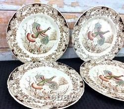 Johnson Bros Wild Turkeys Native American Dinner Plates 11 Set 4 Windsor Ware