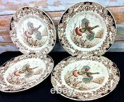 Johnson Bros Wild Turkeys Native American Dinner Plates 11 Set 4 Windsor Ware