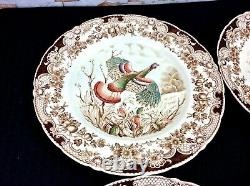 Johnson Bros Wild Turkeys Native American Dinner Plates 11 Set 4 Windsor Ware