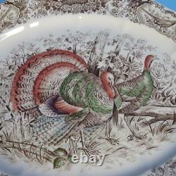 Johnson Bros Wild Turkeys Native American Turkey Platter 17 by 14¼